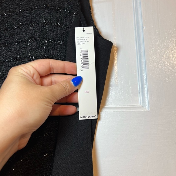 DKNYC BLACK SPARKLE TWEED DRESS SIZE 6 - Picture 4 of 7